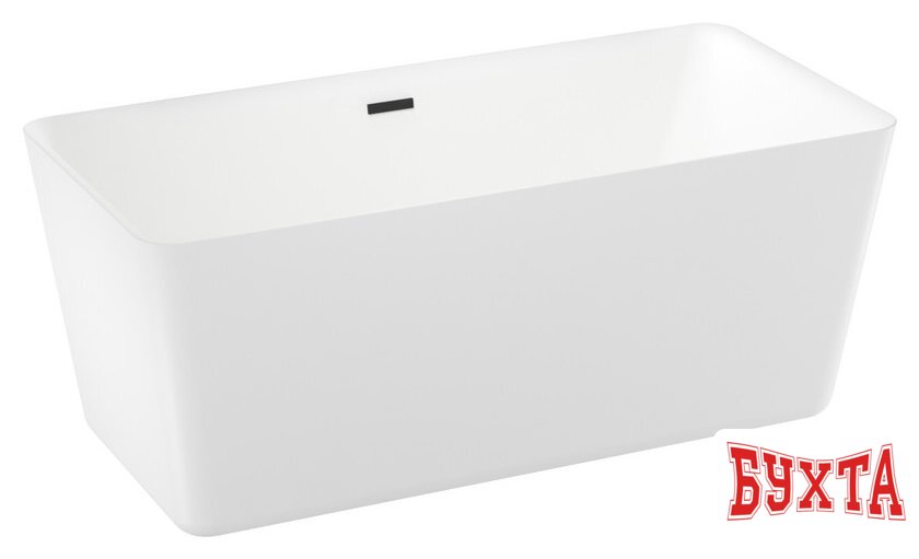 Ванна Wellsee DeSire 159,5x77 231501003 (отдельностоящая ванна белый глянец, экран, ножки, сифон-автомат матовый черный) 2