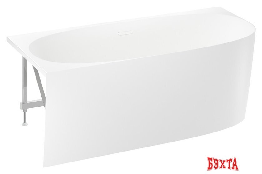 Ванна Wellsee Belle Spa 2.0 160x75 235802002 (пристенная ванна (левая) белый глянец, экран, каркас, сифон-автомат глянцевый белый) 2