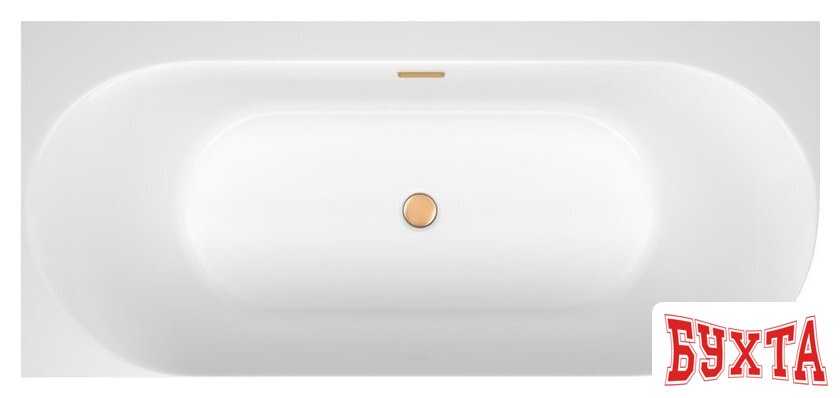 Ванна Wellsee Collaro 180x80 28910404R (пристенная ванна (левая) белый глянец, экран, ножки, сифон-автомат золото) 4