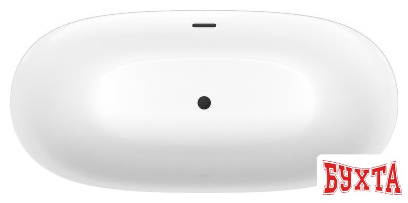 Ванна Wellsee Bliss 170x80 28820103R (отдельностоящая ванна белый глянец, экран, ножки, сифон-автомат матовый черный) 4