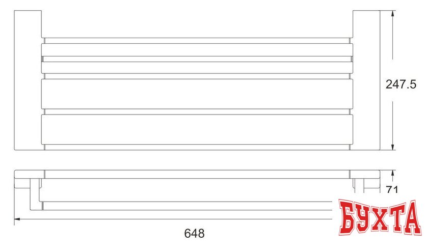 Полка для полотенца Rose RG1808T 2