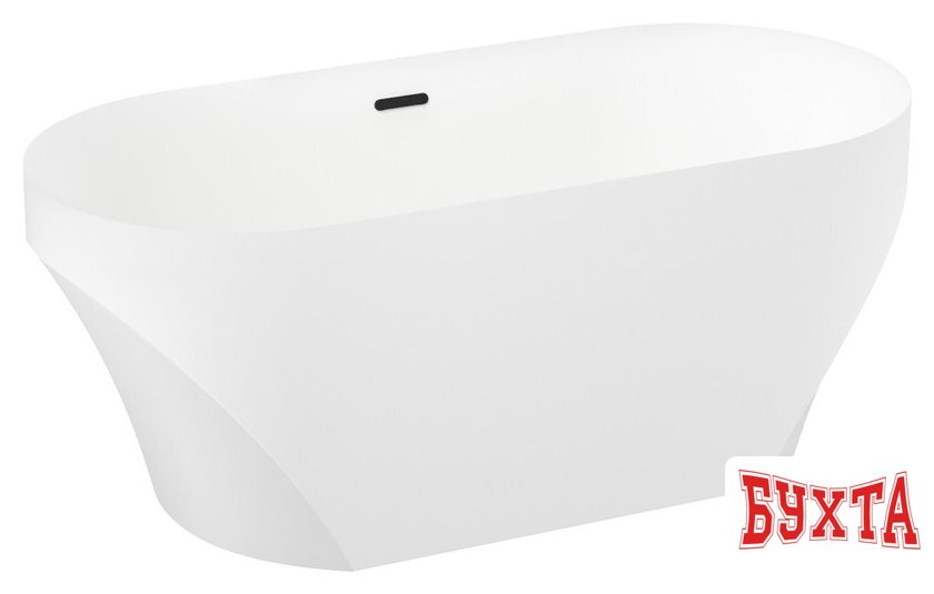 Ванна Wellsee Croquis 166x77 230301003 (отдельностоящая ванна белый глянец, экран, ножки, сифон-автомат матовый черный) 2