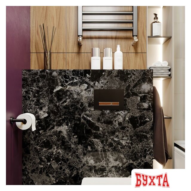 Инсталляция для унитаза Lavinia Boho Relfix 5 в 1 77020061 (черный/темное дерево стекло) 4