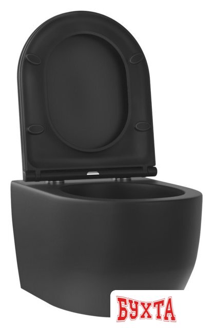 Унитаз подвесной Wellsee Croquis RimFree 182613001 (чаша, пневмокрышка, матовый черный) 2
