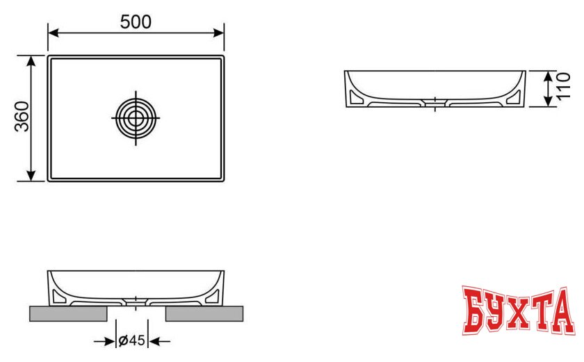 Умывальник Wellsee Pure BY Wellsee 150702000 4