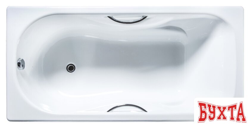 Ванна Универсал Сибирячка 150x75 (с отверстиями для ручек, хром. ручки, ножки)