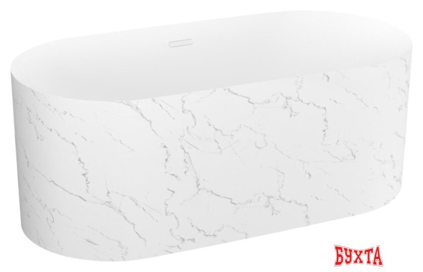 Ванна Wellsee Chalice Perfection 166x77 230606002 (отдельност. ванна белый глянец/мат. белый мрамор, экран, ножки, сифон-автомат глянц.белый) 2