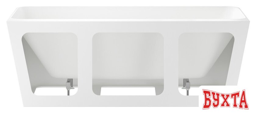 Ванна Wellsee Bromance 170x78 231601001 (пристенная ванна белый глянец, экран, ножки, сифон-автомат хром) 3