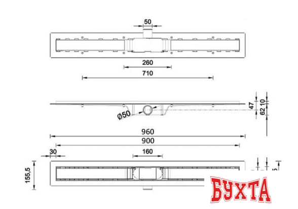 Трап/канал Styron STY-M-90 5