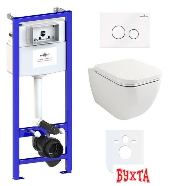 Унитаз подвесной Lavinia Boho Relfix One Compacto 6 в 1 77040071 (белое стекло)