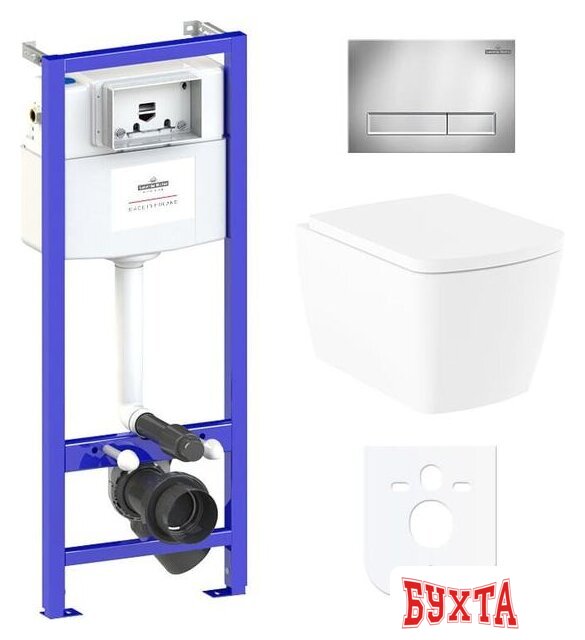 Унитаз подвесной Lavinia Boho Relfix Aveo Rimless 6 в 1 77040122 (хром пластик) 1