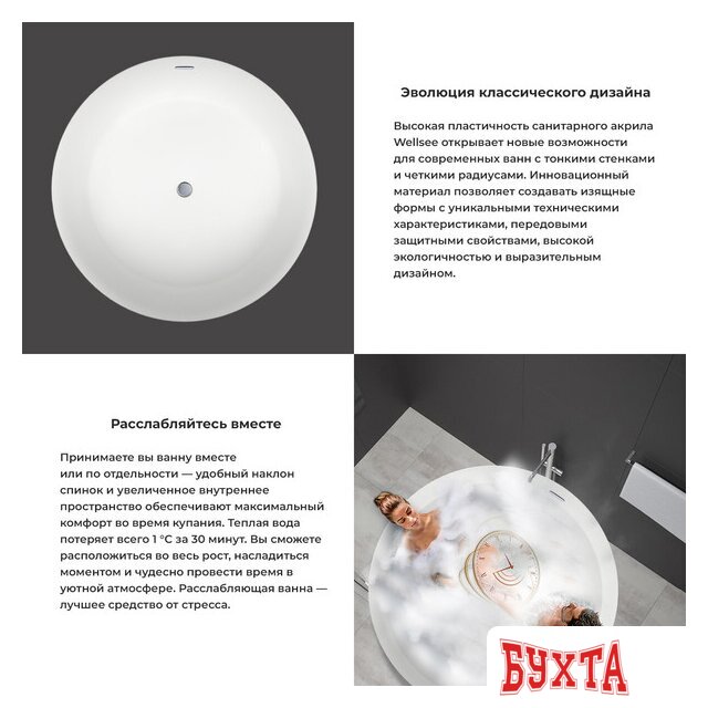 Ванна Wellsee Pour Plus 150x150 237101001 (отдельностоящая ванна белый глянец, экран, ножки, сифон-автомат хром) 4