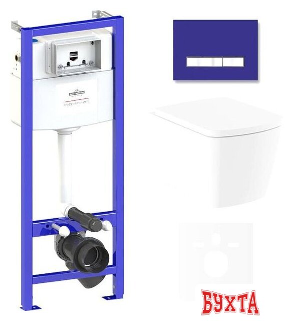 Унитаз подвесной Lavinia Boho Relfix Aveo Rimless 6 в 1 75110241 (фиолетовый стекло)