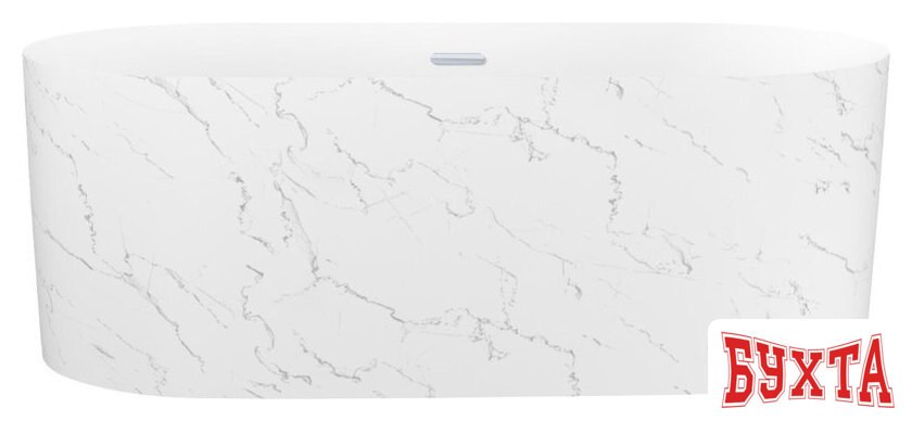 Ванна Wellsee Chalice Perfection 166x77 230606001 (отдельностоящая ванна белый глянец/мат. белый мрамор, экран, ножки, сифон-автомат хром) 1