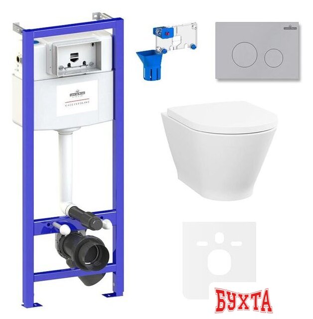 Унитаз подвесной Lavinia Boho Relfix Elegant Rimless 7 в 1 87561094 (матовый пластик)