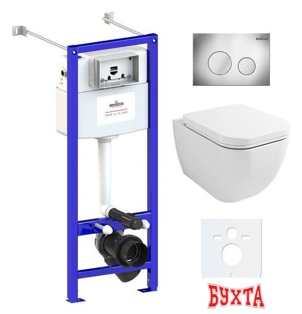 Унитаз подвесной Lavinia Boho Relfix One Compacto 6 в 1 77050150 (хром пластик) 1