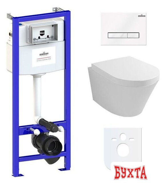 Унитаз подвесной Lavinia Boho Relfix Biore Rimless 6 в 1 77040105 (белое стекло)