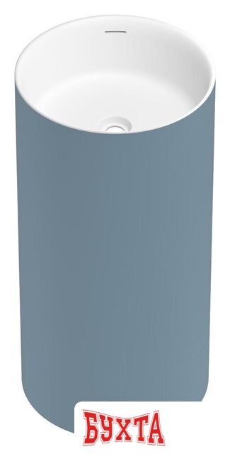 Умывальник Wellsee Chalice Perfection 230621000 (отдельностоящий, без отверстия под смеситель, цвет матовый светло-синий/глянцевый белый) 2