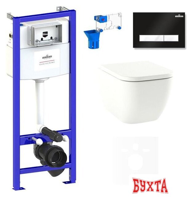 Унитаз подвесной Lavinia Boho Relfix One Compacto 7 в 1 75110089 (черный/белый пластик) 1