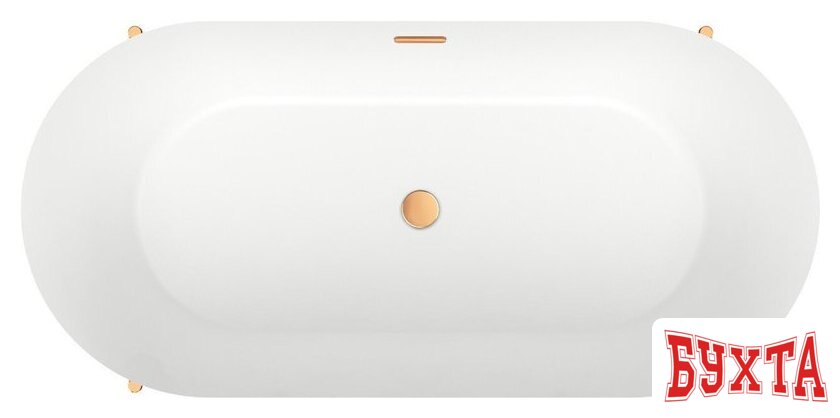 Ванна Wellsee FR.Euphoria 2.0 166x77 235501004 (отдельностоящая ванна белый глянец, экран, ножки золото, сифон-автомат золото) 4