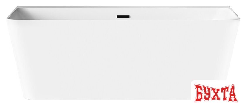 Ванна Wellsee Bromance 170x78 231601003 (пристенная ванна белый глянец, экран, ножки, сифон-автомат матовый черный) 1