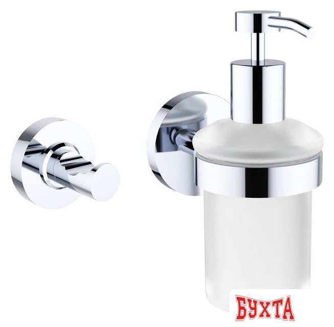 Набор аксессуаров для ванной Wellsee Finishing Touch 182511001 (дозатор для жидкого мыла, крючок, хром)