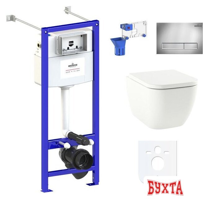 Унитаз подвесной Lavinia Boho Relfix One Rimless 7 в 1 87050158 (хром пластик)