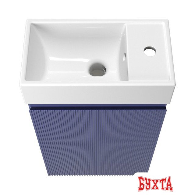 Мебель для ванных комнат Wellsee Тумба под умывальник 2 в 1 WC Area 221804001 (тумба/матовый синий, раковина/глянцевый белый, без ножек) 3