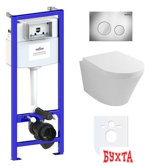 Унитаз подвесной Lavinia Boho Relfix Biore Rimless 6 в 1 77040102 (хром пластик)