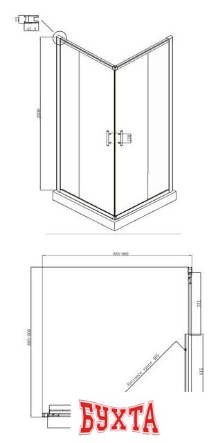 Душевой уголок Ambassador Set 14011102-ST10 5