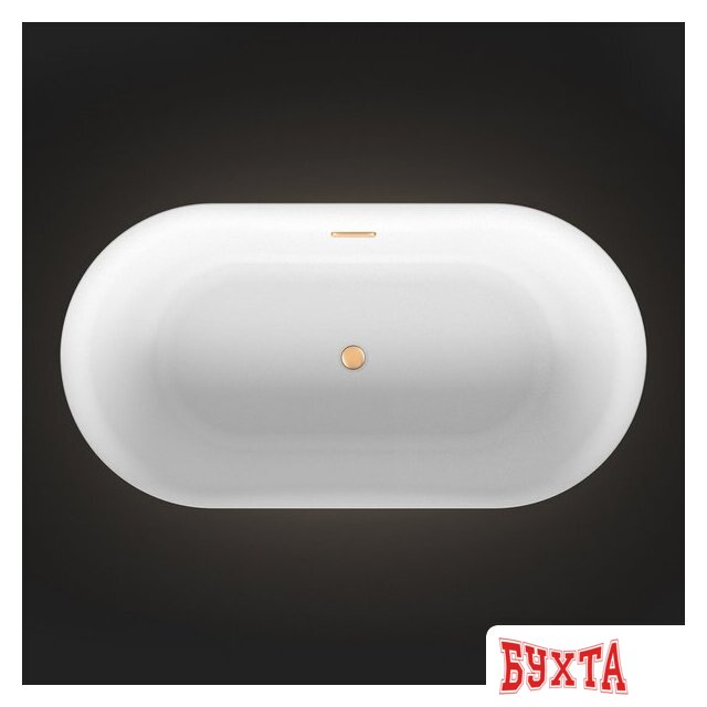 Ванна Wellsee Chic Riviera 170x76 23680504R (отдельностоящая ванна с подсветкой белый глянец, экран, ножки, сифон-автомат золото) 4