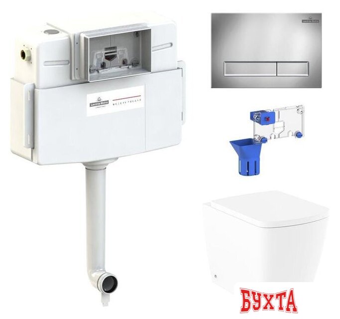 Унитаз приставной Lavinia Boho Relfix Aveo Rimless 5 в 1 87060254 (хром пластик)