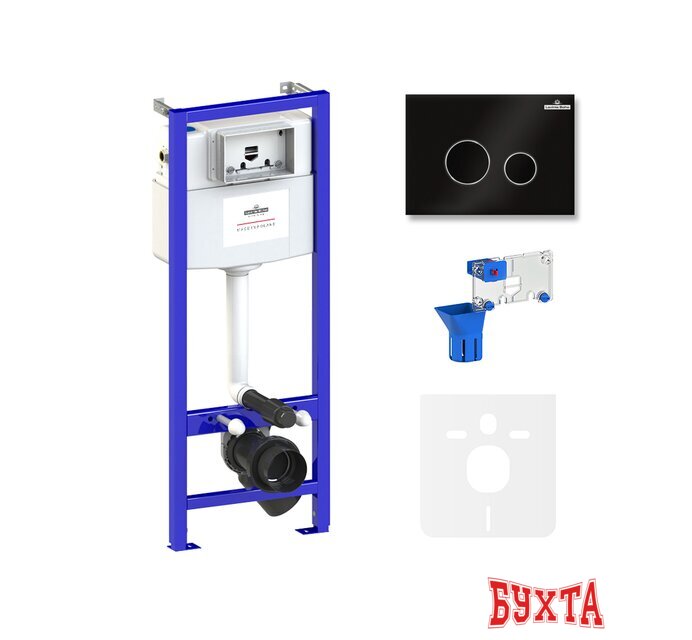 Инсталляция для унитаза Lavinia Boho Relfix 5 в 1 77010041 (черное стекло)