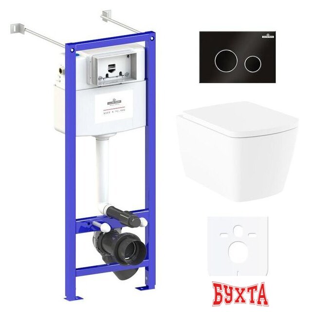 Унитаз подвесной Lavinia Boho Relfix Aveo Rimless 6 в 1 77050212 (черный пластик)