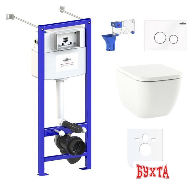 Унитаз подвесной Lavinia Boho Relfix One Compacto 7 в 1 87050155 (белое стекло) 1