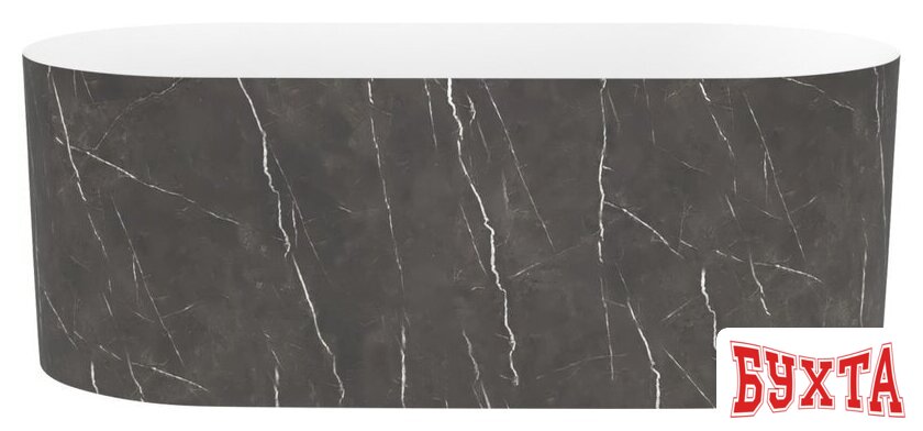 Ванна Wellsee Chalice Perfection 166x77 230604001 (отдельностоящая ванна белый глянец/мат. черн. мрамор, экран, ножки, сифон-автомат хром) 3