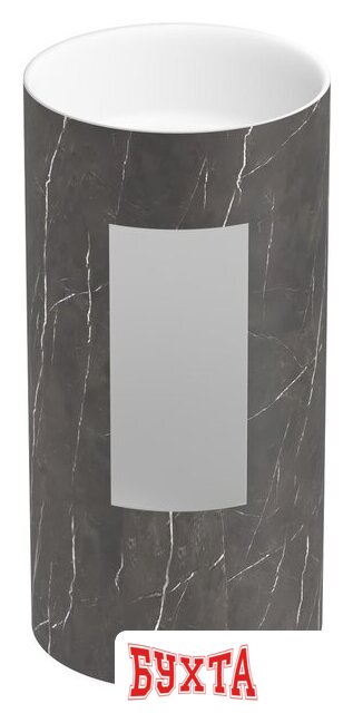 Умывальник Wellsee Chalice Perfection 230617000 (отдельностоящий, без отверстия под смеситель, цвет матовый черный мрамор/глянцевый белый) 3