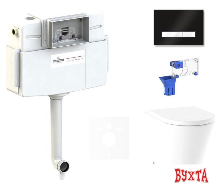 Унитаз приставной Lavinia Boho Relfix Biore 5 в 1 87551041 (черный/белый стекло)