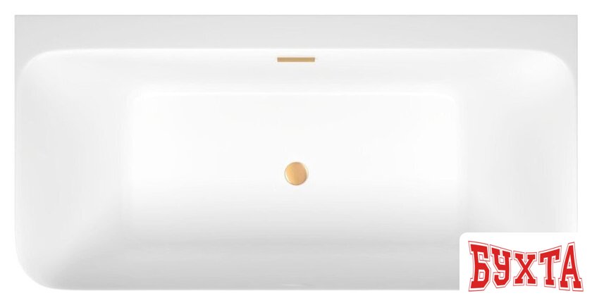 Ванна Wellsee Clermont 150x73 28260104R (пристенная ванна белый глянец, экран, ножки, сифон-автомат золото) 4