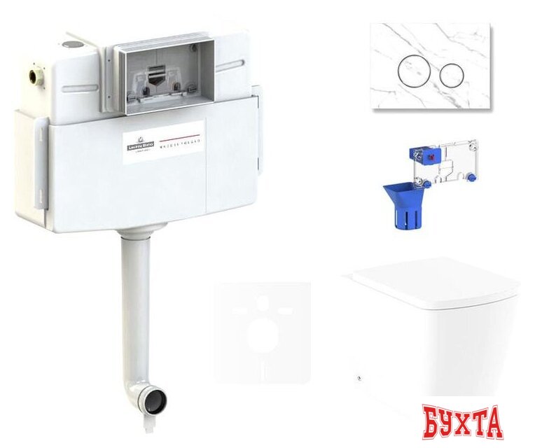 Унитаз приставной Lavinia Boho Relfix Aveo Rimless 5 в 1 87551085 (statuary искусств. камень) (без сиденья)