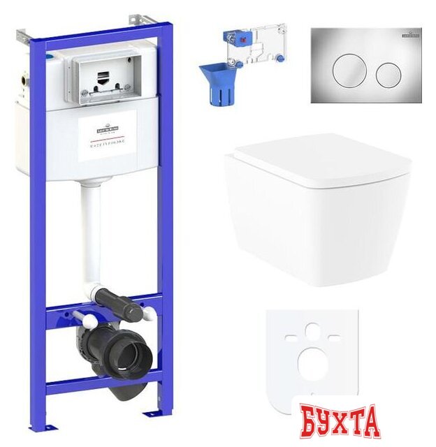 Унитаз подвесной Lavinia Boho Relfix Aveo Rimless 7 в 1 87040126 (хром пластик)