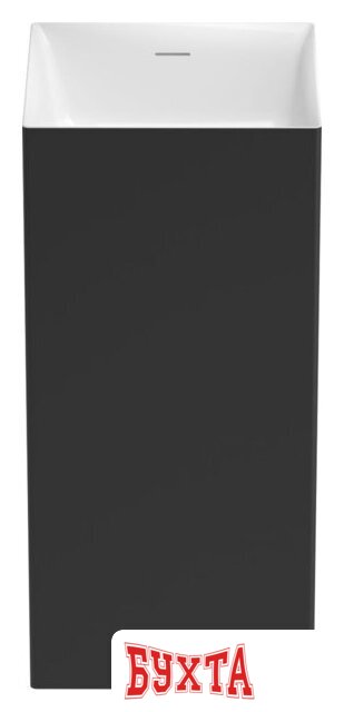 Умывальник Wellsee Pure BY Wellsee 230713000 (отдельностоящий, без отверстия под смеситель, матовый черный/глянцевый белый)