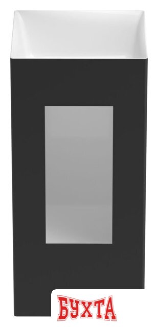 Умывальник Wellsee Pure BY Wellsee 230713000 (отдельностоящий, без отверстия под смеситель, матовый черный/глянцевый белый) 3