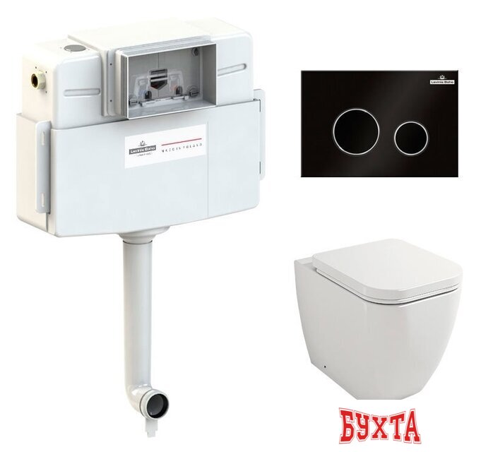 Унитаз приставной Lavinia Boho Relfix One Set 4 в 1 77060224 (черный пластик)