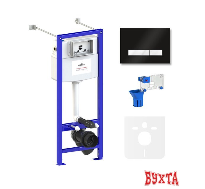 Инсталляция для унитаза Lavinia Boho Relfix 5 в 1 77020060 (черный/белый стекло)