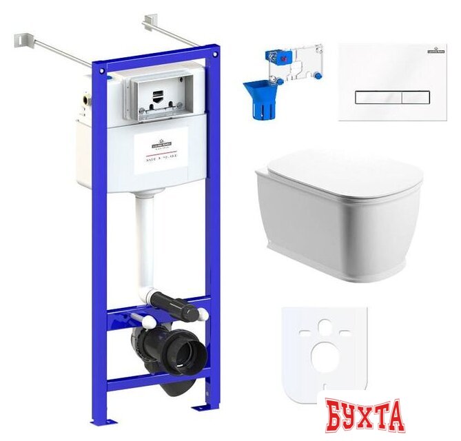 Унитаз подвесной Lavinia Boho Relfix Bell Pro Rimless 7 в 1 87050129 (белое стекло)