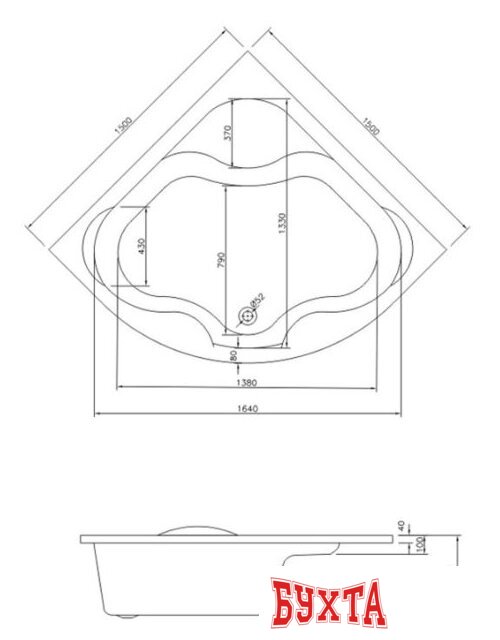 Ванна Lavinia Boho Aveo 150x150 3704015P 3