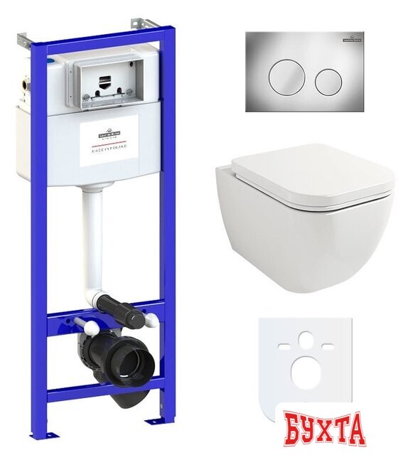 Унитаз подвесной Lavinia Boho Relfix One Rimless 6 в 1 77040078 (хром пластик)