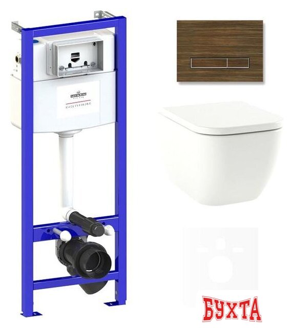 Унитаз подвесной Lavinia Boho Relfix One Rimless 6 в 1 75110103 (венге пластик) 1