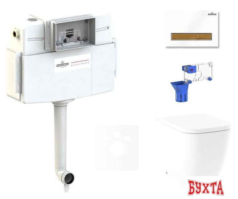 Унитаз приставной Lavinia Boho Relfix One 5 в 1 87551023 (белый/светлое дерево пластик) 1